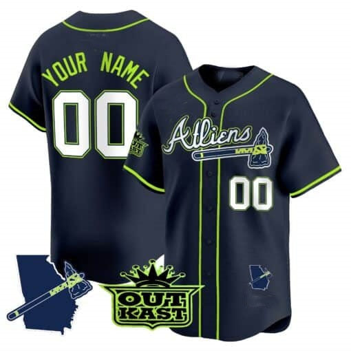 Custom Atlanta Braves Atliens Vapor Premier Limited Jersey V2 ¨C All Stitched-Navy REYNOLDS