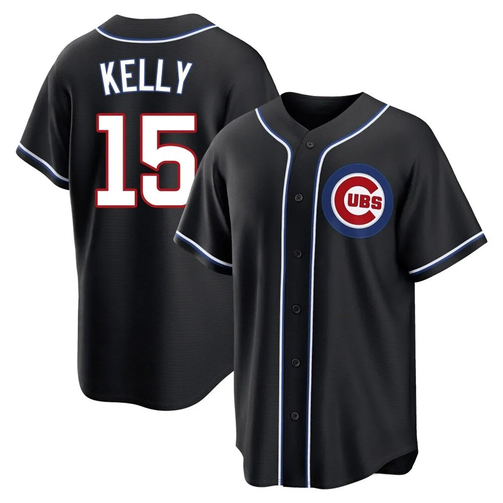 Chicago Cubs #15 Carson Kelly Player Black REYNOLDS Fashion Out Game Stitched Jerseys