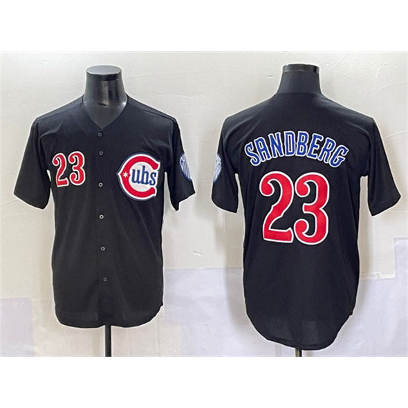 Chicago Cubs #23 Ryne Sandberg Black REYNOLDS Limited Stitched Jersey