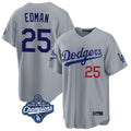 Los Angeles Dodgers #25 Tommy Edman Player Gray REYNOLDS World Series Meet Game Home Stitched Jerseys