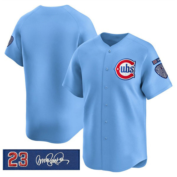 Chicago Cubs Blank Blue REYNOLDS 'Ryne Sandberg Tribute' Vapor Limited V3 Stitched Jersey
