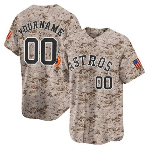 Custom Houston Astros USMC Alternate Vapor Premier Limited Jersey ¨C Desert REYNOLDS