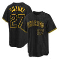 Chicago Cubs #27 Seiya Suzuki Player Black REYNOLDS Snake Skin City Game Stitched Jerseys