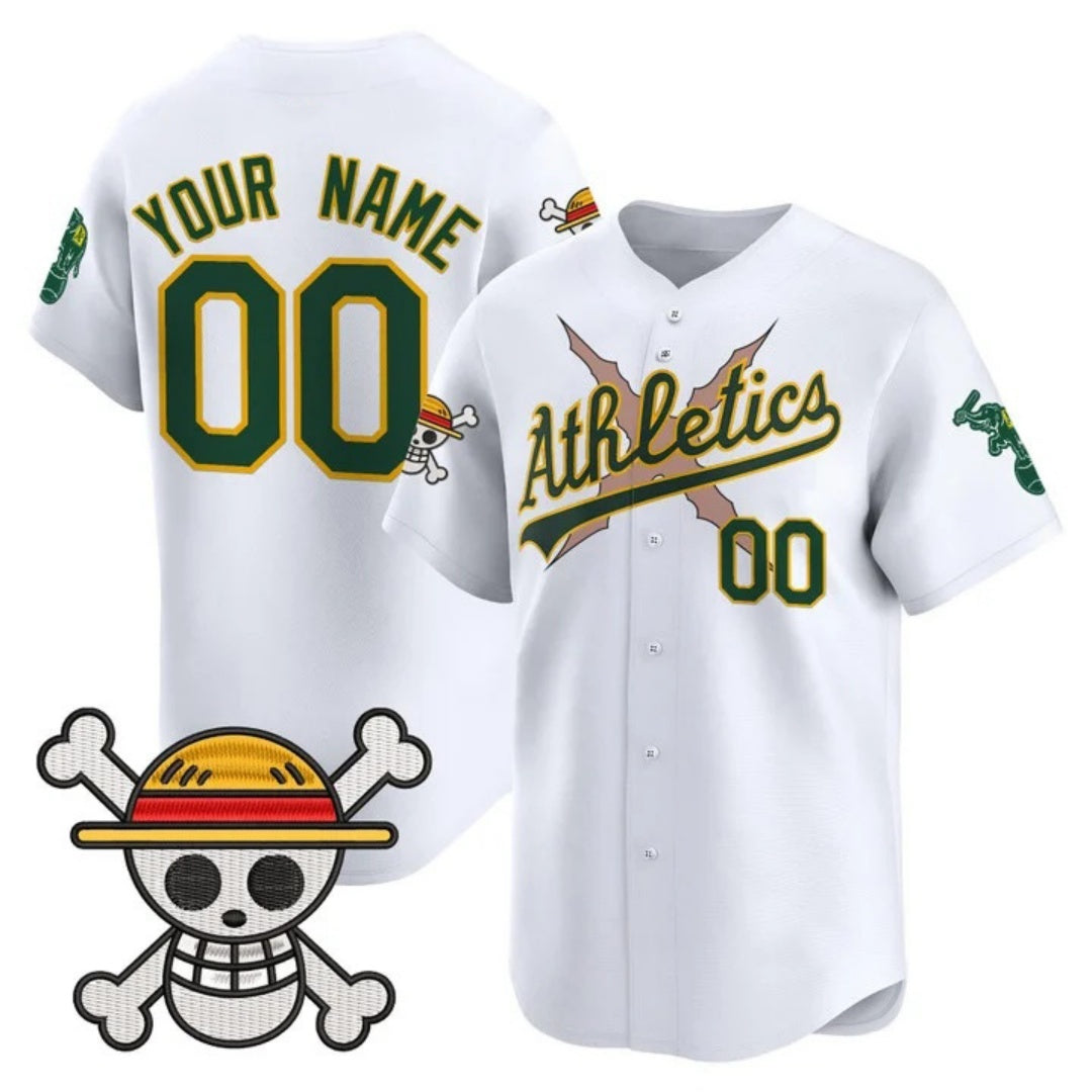 Custom Oakland Athletics x One Piece White REYNOLDS Vapor Premier Limited Jersey - Stitched
