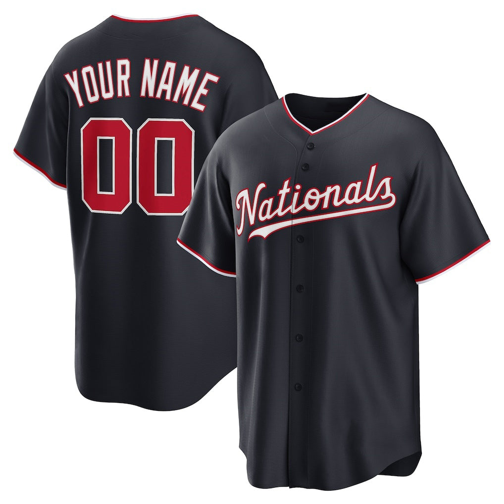 Custom Washington Nationals Navy REYNOLDS Alternate Replica Jersey