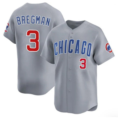 Chicago Cubs #3 Alex Bregman Gray REYNOLDS 2026 Limited Stitched Jersey