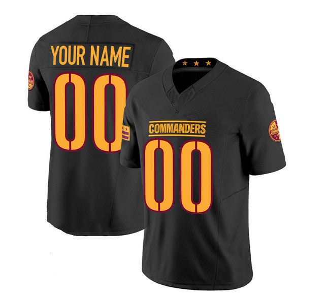 Custom W.Commanders draft Player Black REYNOLDS 2023 F.U.S.E. Vapor Limited Stitched Jersey