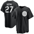 Chicago Cubs #27 Seiya Suzuki Player Black REYNOLDS Game Stitched Jerseys