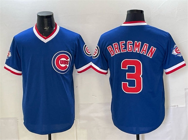 Chicago Cubs #3 Alex Bregman Royal REYNOLDS 150th Anniversary Throwback Vapor Limited Stitched Jersey