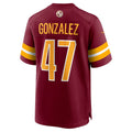W.Commanders #47 Zane Gonzalez Burgundy REYNOLDS Game Jersey