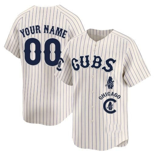 Custom Chicago Cubs Special Vapor Premier Limited Jersey ¨C All Stitched-Cream Pinstripe REYNOLDS