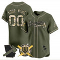Custom Atlanta Braves Armed Forces Day Vapor Premier Limited Jersey ¨CGreen REYNOLDS