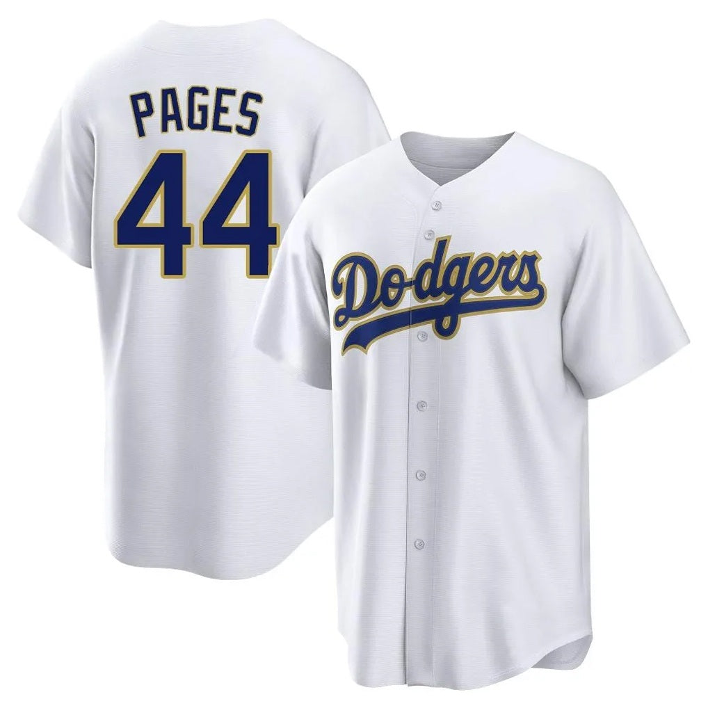 Los Angeles Dodgers #44 Andy Pages Player Gold White REYNOLDS 2026 Collection Stadium Game Stitched Jerseys