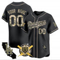 Custom Los Angeles Dodgers Armed Forces Day Vapor Premier Limited Jersey ¨C Black REYNOLDS