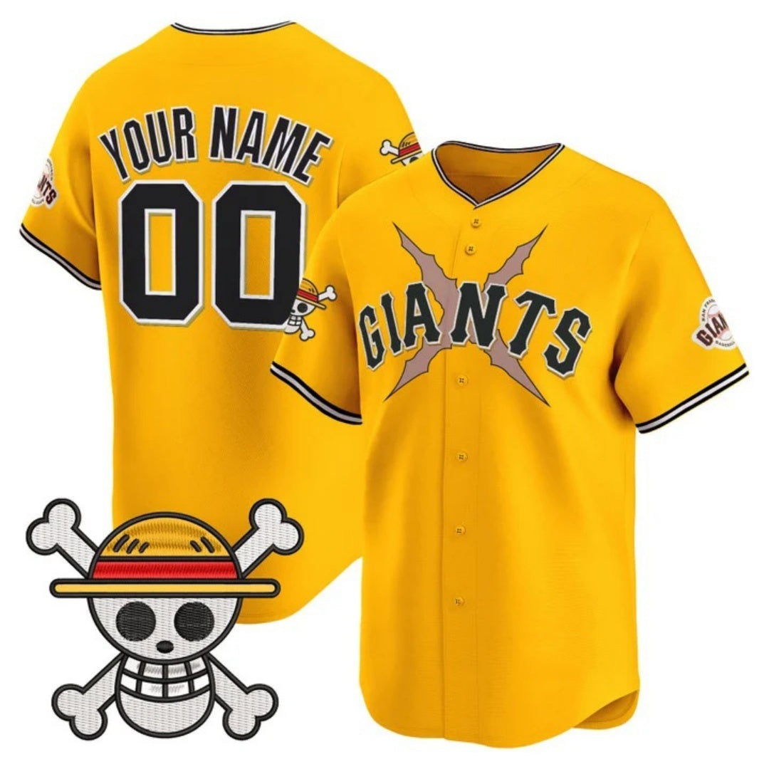 Custom San Francisco Giants x One Piece Gold REYNOLDS Vapor Premier Limited Jersey - Stitched