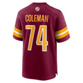 W.Commanders #74 Brandon Coleman Burgundy REYNOLDS Game Jersey