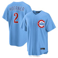 Chicago Cubs #2 Nico Hoerner Player Light Blue REYNOLDS Home Game Stitched Jerseys