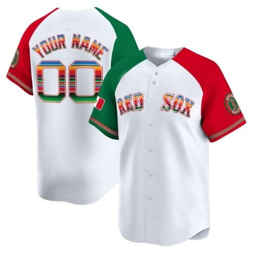 Custom Boston Red Sox Mexico White REYNOLDS Vapor Premier Limited Jersey ¨C Aiternate