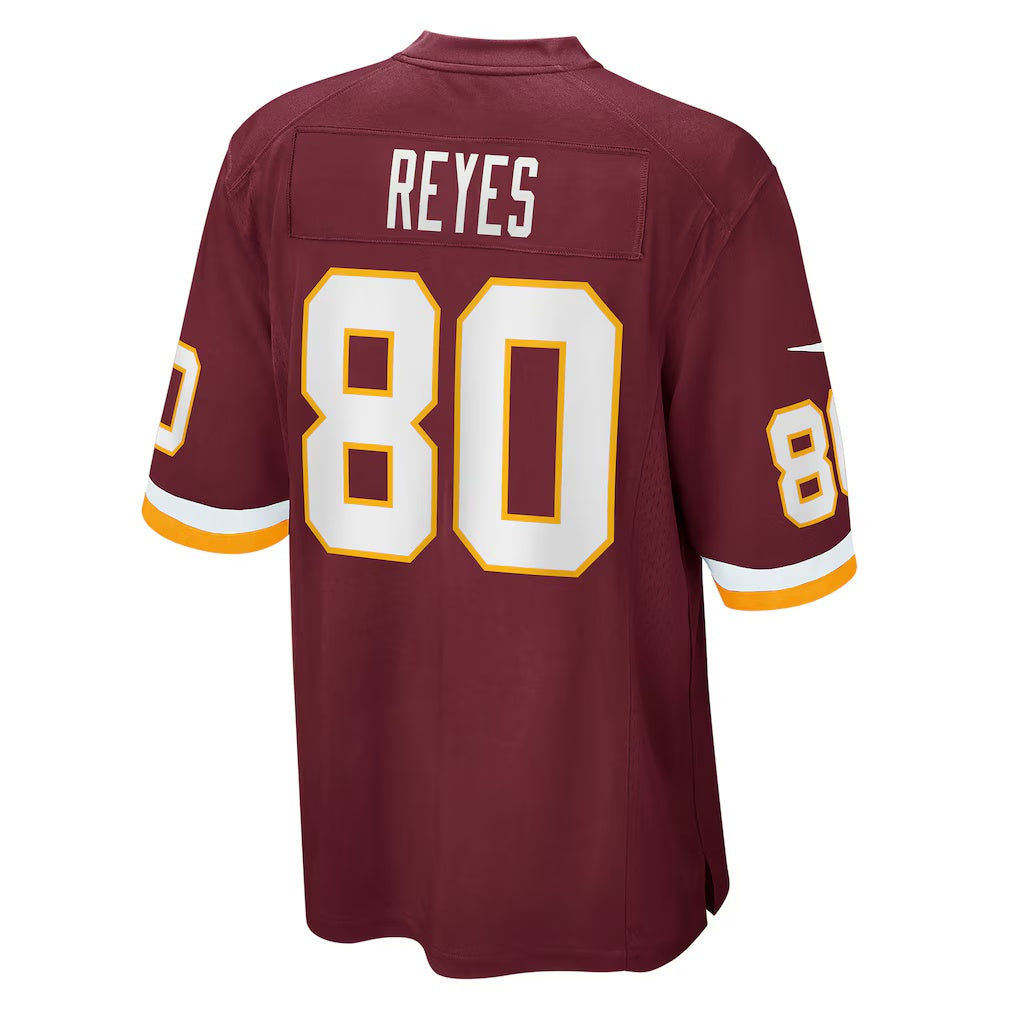 W.Football Team #80 Sammis Reyes Burgundy REYNOLDS Game Jersey
