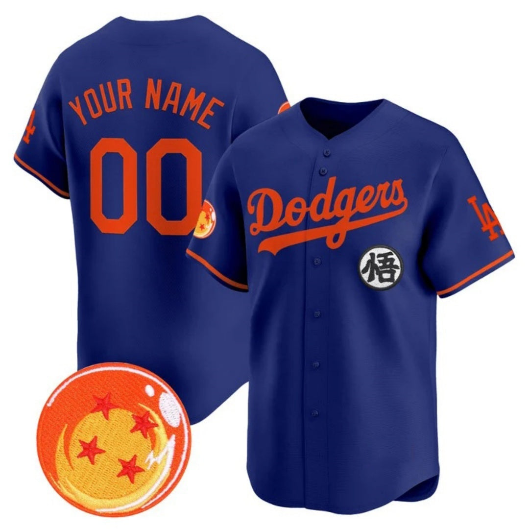 Custom Los Angeles Dodgers x Dragon Ball Royal REYNOLDS Vapor Premier Limited Jersey - Stitched