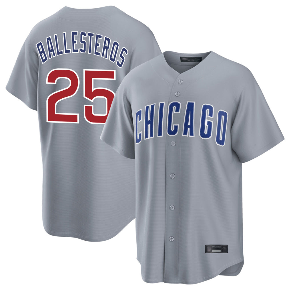 Chicago Cubs #25 Moises Ballesteros Player Gray REYNOLDS Home Game Stitched Jerseys