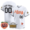 Custom Atlanta Braves Atliens & Peach Vapor Premier Limited Jersey ¨CWhite REYNOLDS
