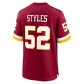 W.Commanders #52 Sonny Styles Burgundy REYNOLDS 2026 Draft First Round Pick No. 7 Team Game Jersey