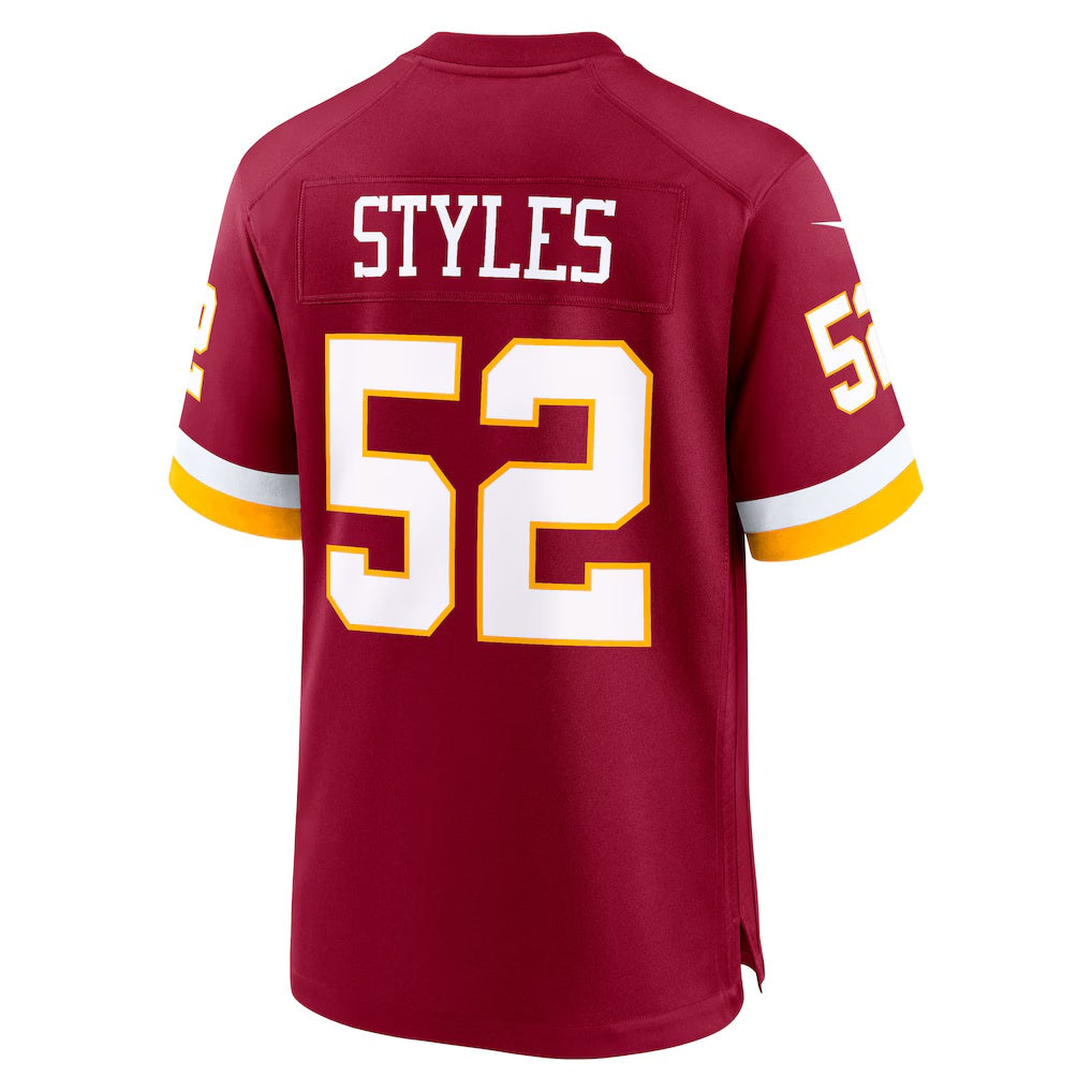 W.Commanders #52 Sonny Styles Burgundy REYNOLDS 2026 Draft First Round Pick No. 7 Team Game Jersey