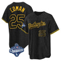Los Angeles Dodgers #25 Tommy Edman Player Black REYNOLDS World Series Meet Snake Skin City Game Home Stitched Jerseys