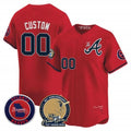 Custom Atlanta Braves Hank Aaron 715th Home Run Patch Vapor Premier Limited Jersey V2 ¨C Red REYNOLDS