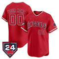 Custom Los Angeles Angels 2024 Spring Training Patch Vapor Premier Limited Jersey ¨C Red REYNOLDS