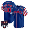Custom San Francisco Giants America 250 Edition Vapor Premier Limited Royal REYNOLDS Stitched Jerseys