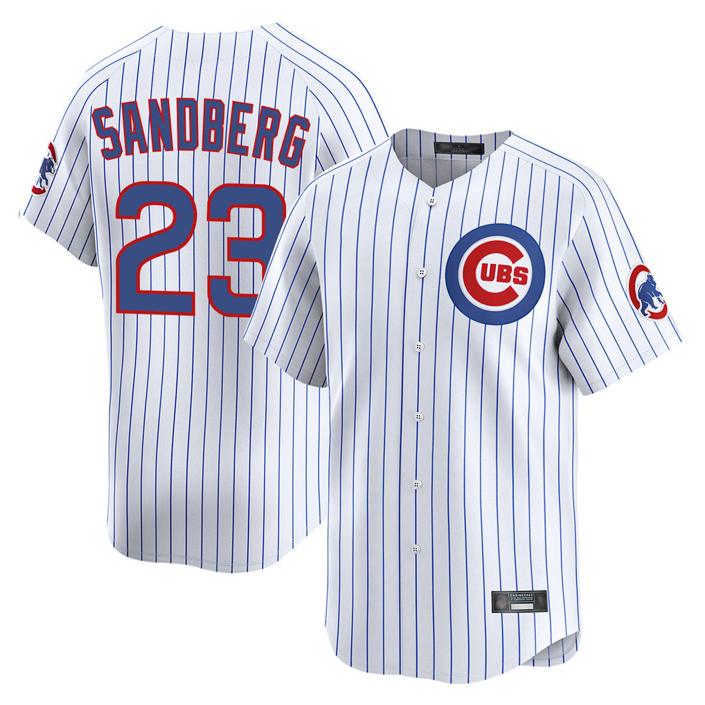 Chicago Cubs #23 Ryne Sandberg Player White REYNOLDS Limited Home Game Stitched Jerseys