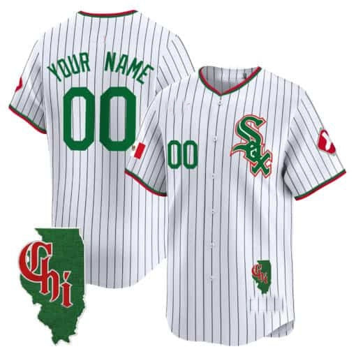 Custom Chicago White Sox Mexico Vapor Premier Limited Jersey ¨C Illinois Patch ¨C White 2 REYNOLDS