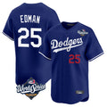 Los Angeles Dodgers #25 Tommy Edman Player Royal REYNOLDS World Series Limited Home Stitched Jerseys