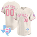 Custom Houston Astros Bubblegum Cream REYNOLDS Vapor Premier Limited Jersey ¨C All Stitched