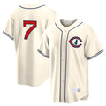 Chicago Cubs #7 Dansby Swanson Player Cream REYNOLDS Field of Dreams Home Game Stitched Jerseys