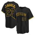Chicago Cubs #23 Ryne Sandberg Player Black REYNOLDS Snake Skin City Game Stitched Jerseys