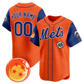 Custom New York Mets x Dragon Ball Royal Orange REYNOLDS Vapor Premier Limited Jersey - All Stitched