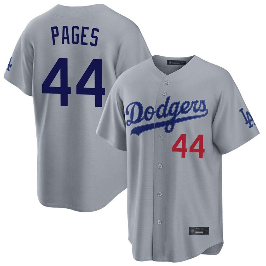 Los Angeles Dodgers #44 Andy Pages Player Gray REYNOLDS Game Home Stitched Jerseys