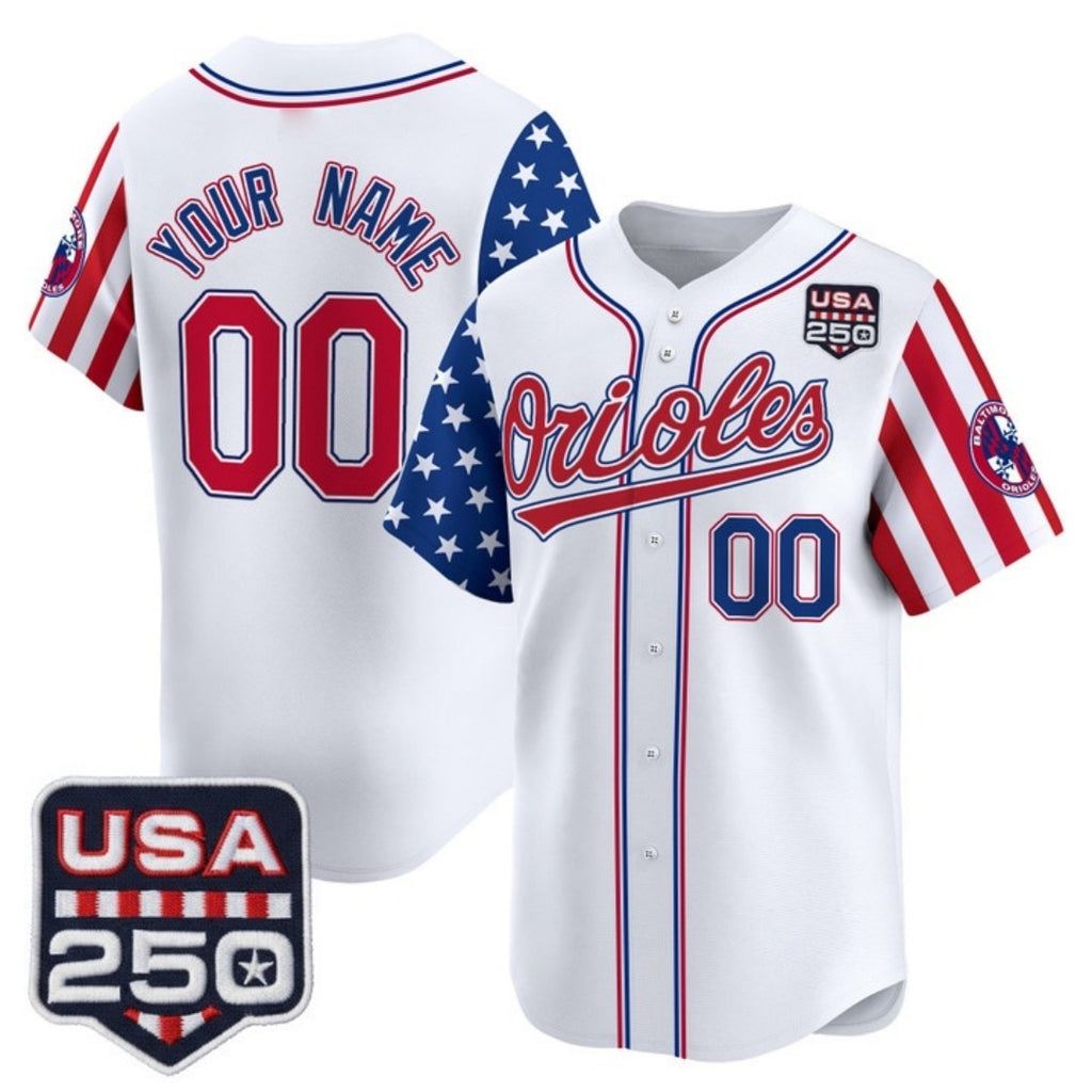 Custom Baltimore Orioles America 250 Edition Vapor Premier Limited White REYNOLDS Stitched Jerseys