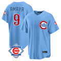 Chicago Cubs #9 Miguel Amaya Player Light Blue REYNOLDS 150th Anniversary Home Game Stitched Jerseys