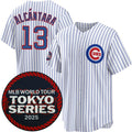 Chicago Cubs #13 Kevin Alc¨¢ntara White REYNOLDS 2025 World Tour Tokyo Series Home Stitched Jersey