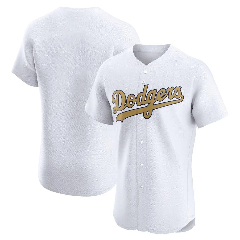 Los Angeles Dodgers Blank Player White Gold REYNOLDS Limited Elite Home Stitched Jerseys