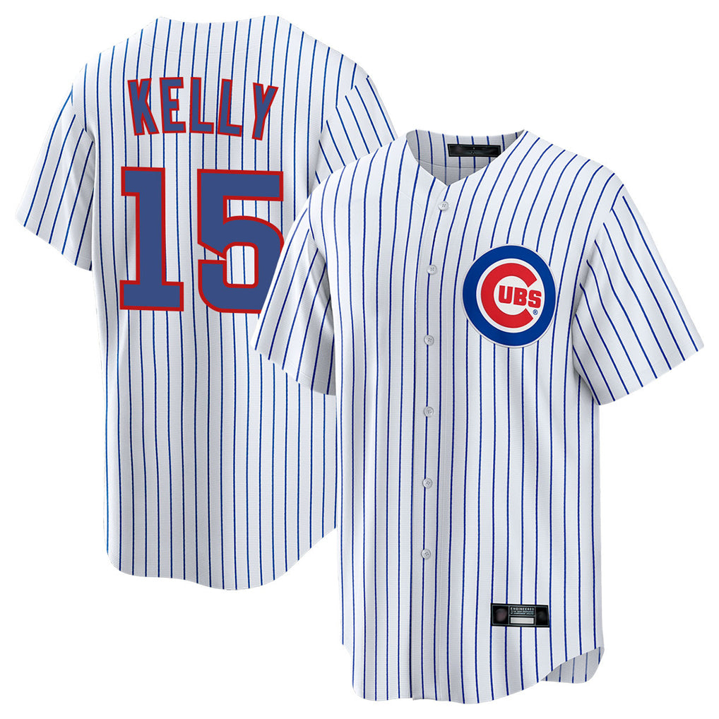 Chicago Cubs #15 Carson Kelly Player White REYNOLDS Game Home Stitched Jerseys