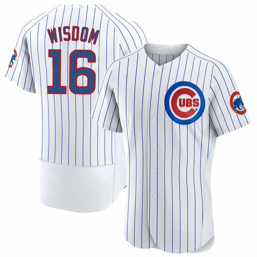 Chicago Cubs #16 Patrick Wisdom White REYNOLDS Flex Base Stitched Jersey