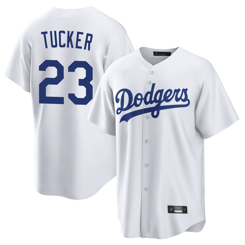 Los Angeles Dodgers #23 Kyle Tucker Player White REYNOLDS Game Home Stitched Jerseys