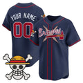 Custom Atlanta Braves x One Piece Navy REYNOLDS Vapor Premier Limited Jersey - Stitched