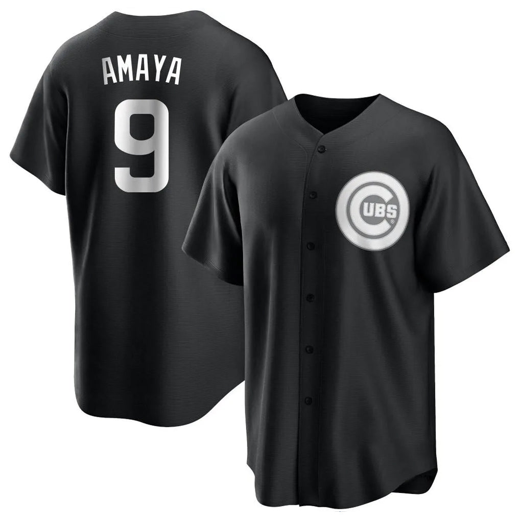 Chicago Cubs #9 Miguel Amaya Player Black REYNOLDS Game Stitched Jerseys