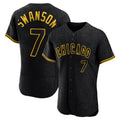 Chicago Cubs #7 Dansby Swanson Player Black REYNOLDS Snake Skin City Limited Elite Home Game Stitched Jerseys